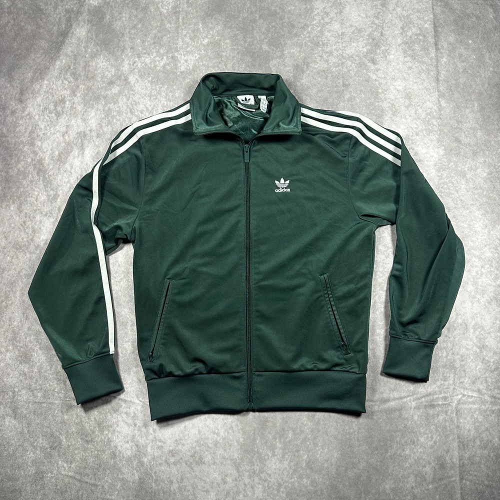 Adidas Originals Firebird Track Jacket Womens XS Dark Green White Full Zip Y2K